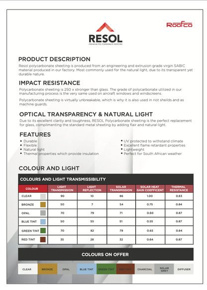 RESOL |  Premium Polycarbonate Sheeting